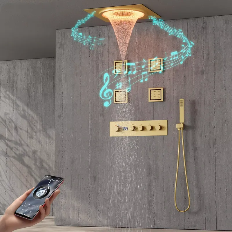 Smart Home System - 스마트 LED 샤워 세트 욕실 음악