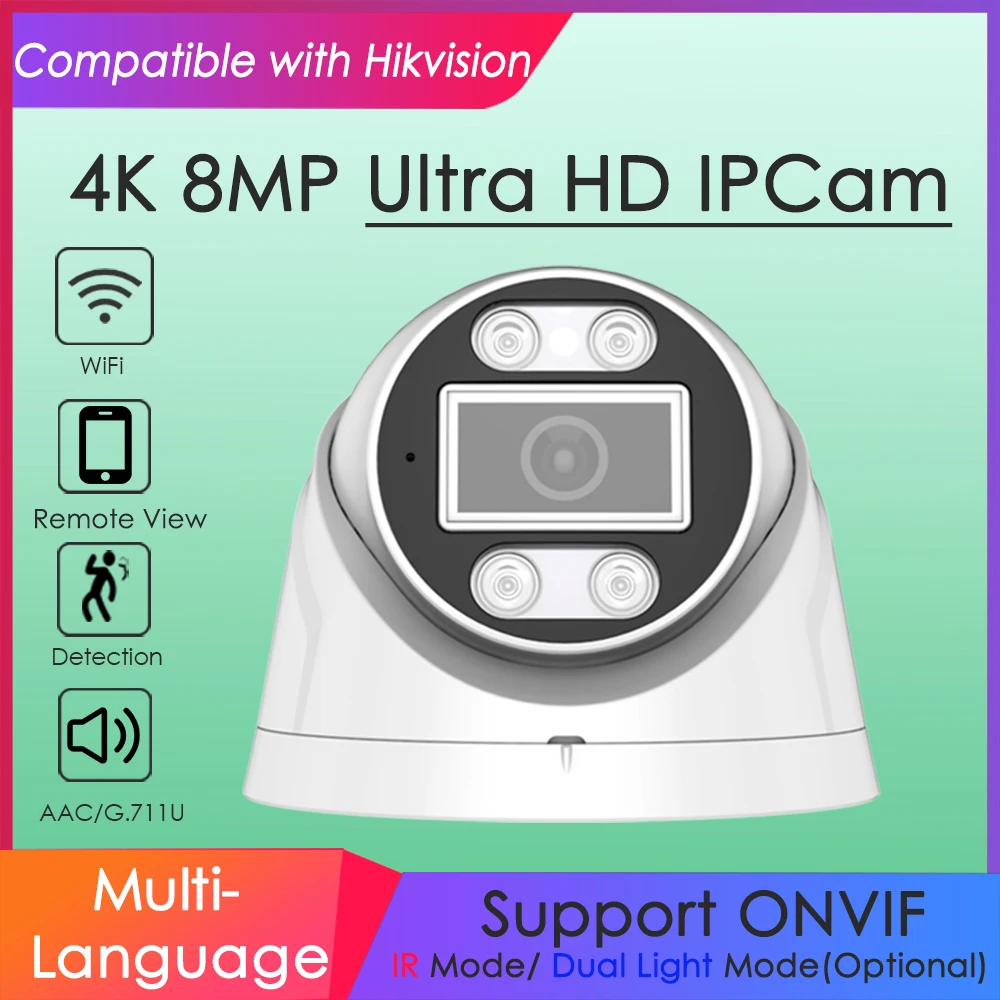 Smart Home Hikvision - 4K 8MP Wifi 무선 IP 카메라