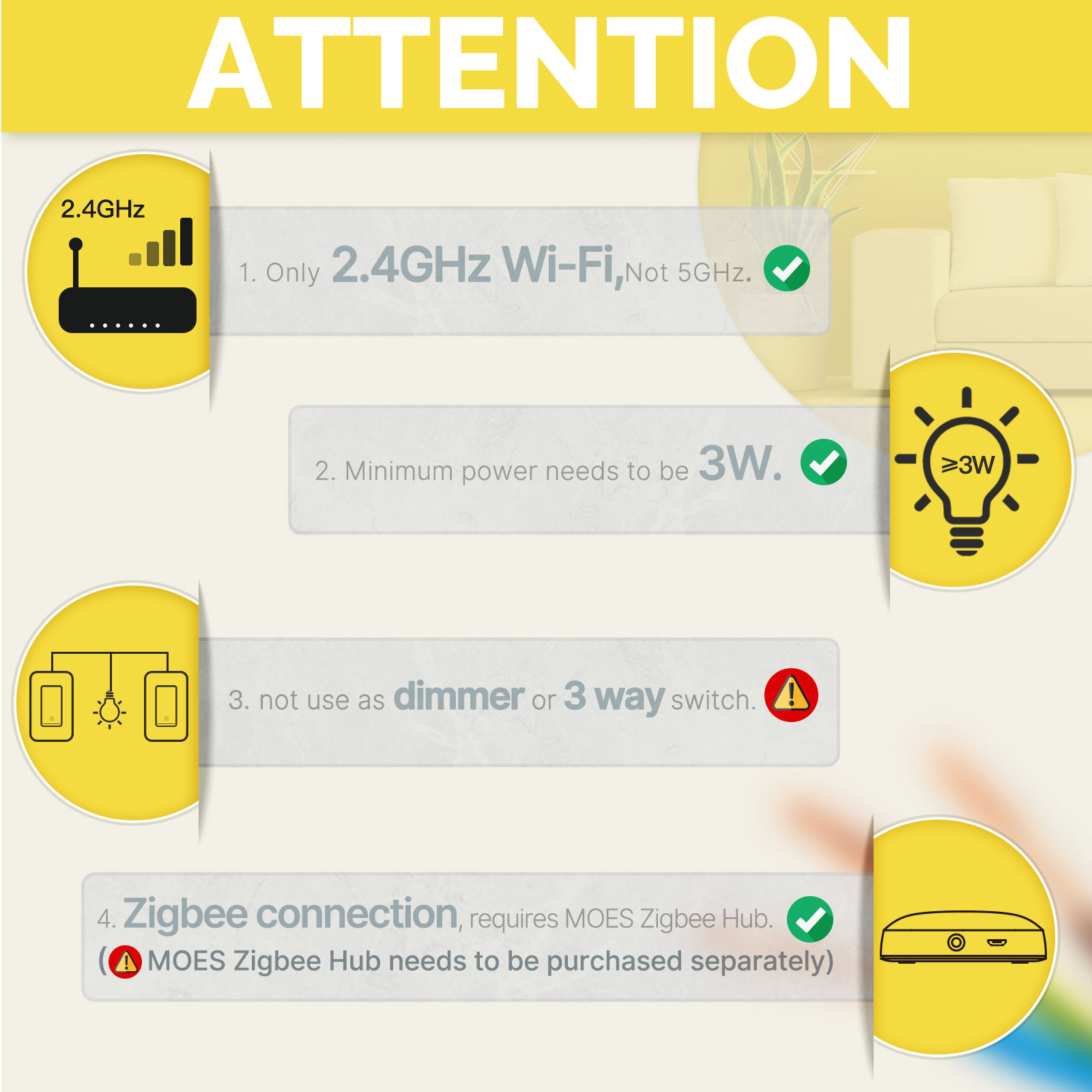 MOES 미국 표준 Zigbee 스마트 라이트 스위치  - Smart Home Zigbee 리뷰 및 가격