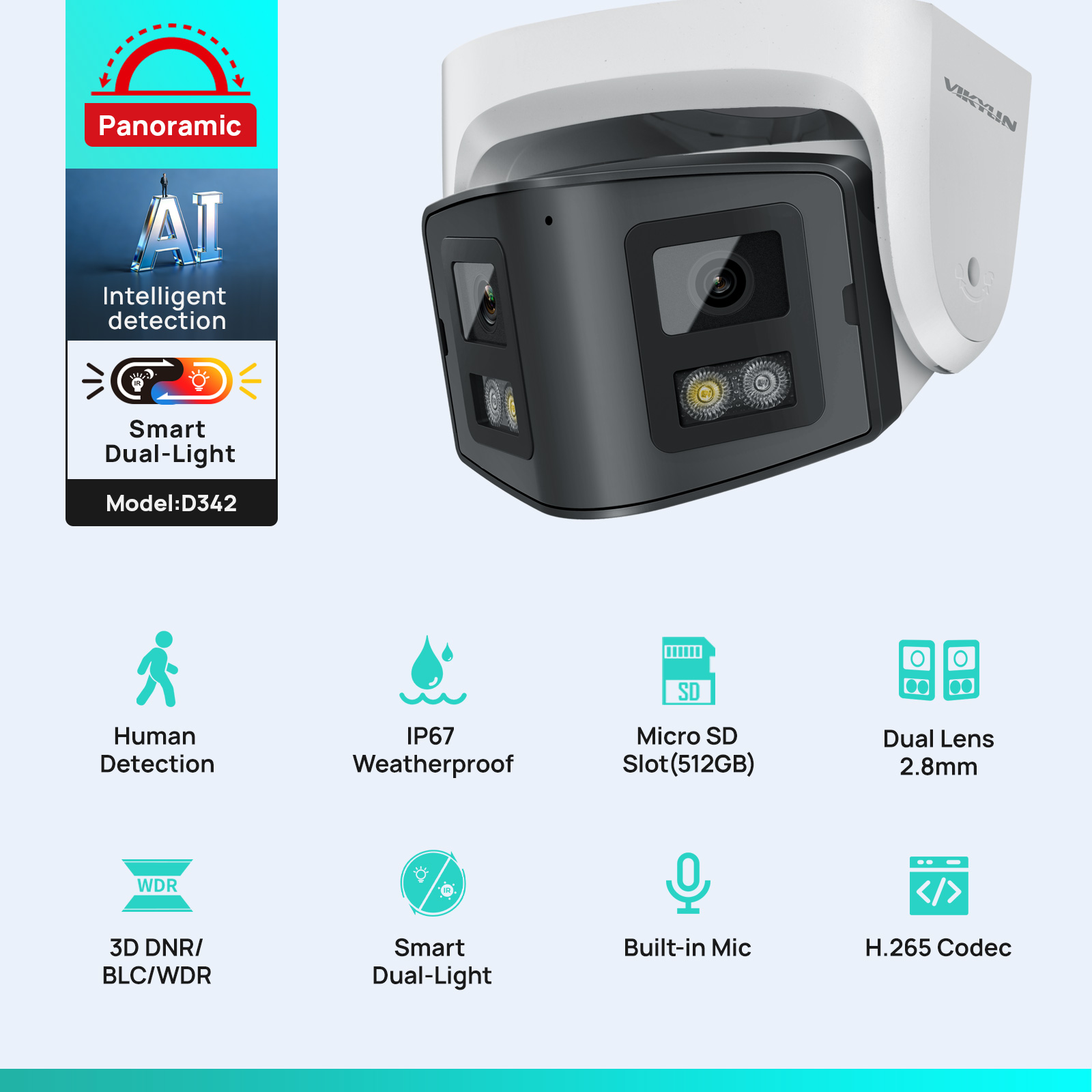 Vikylin 4MP 파노라마 듀얼 렌즈 스마트 듀얼  - Smart Home Hikvision 리뷰 및 가격