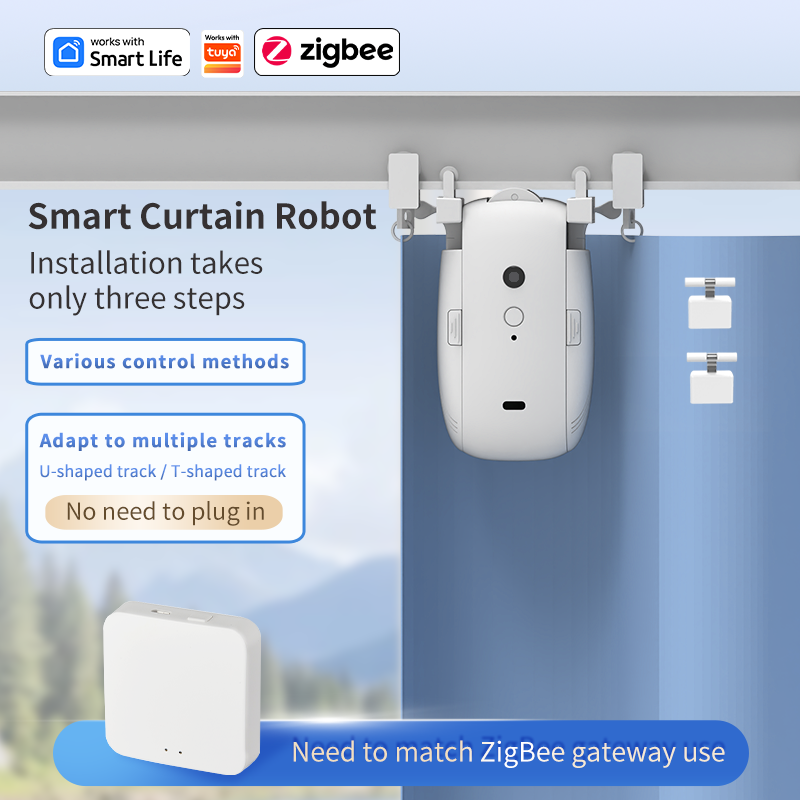 지그비 스마트 커튼 드라이버 로봇 자동 커튼 모터 커튼 - Smart Home Automation 리뷰 및 가격