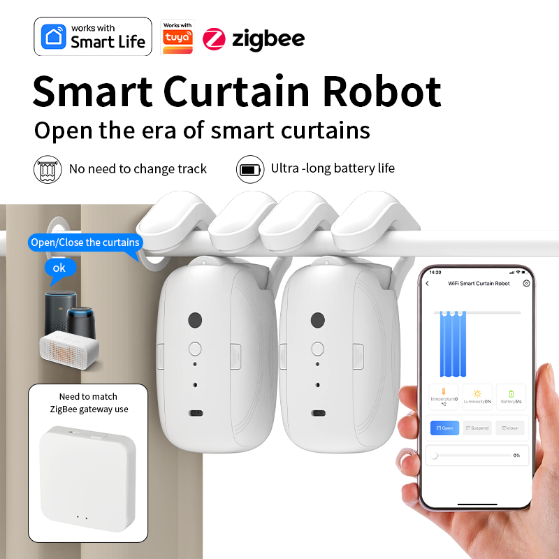 지그비 스마트 커튼 드라이버 로봇 자동 커튼 모터 커튼 - Smart Home Automation 리뷰 및 가격